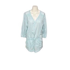 Lole blue and white print swimsuit cover up size M